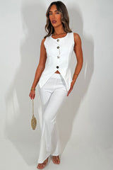 waistcoat and trouser two piece set date night outfit day to night Christmas party outfit for womens