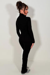 womens zip up sports jacket and flare trousers two piece tracksuit gym set alo uk 