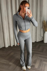 crop corset hoodie and flare trousers loungewear co ord set zara womens