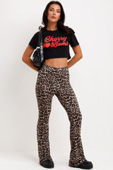 womens leopard print trousers