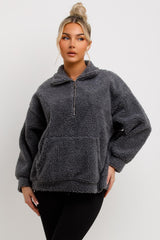 teddy sweatshirt jacket womens