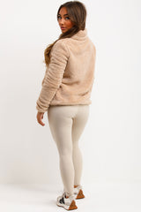 womens zip up teddy bear jacket styledup