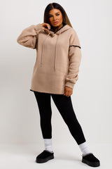 contrast stitches womens oversized hoodie
