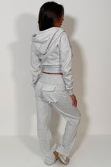 womens zara fold over flare trousers and crop hoodie two piece co ord set tracksuit styledup uk