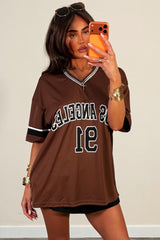 womens football jersey t shirt oversized