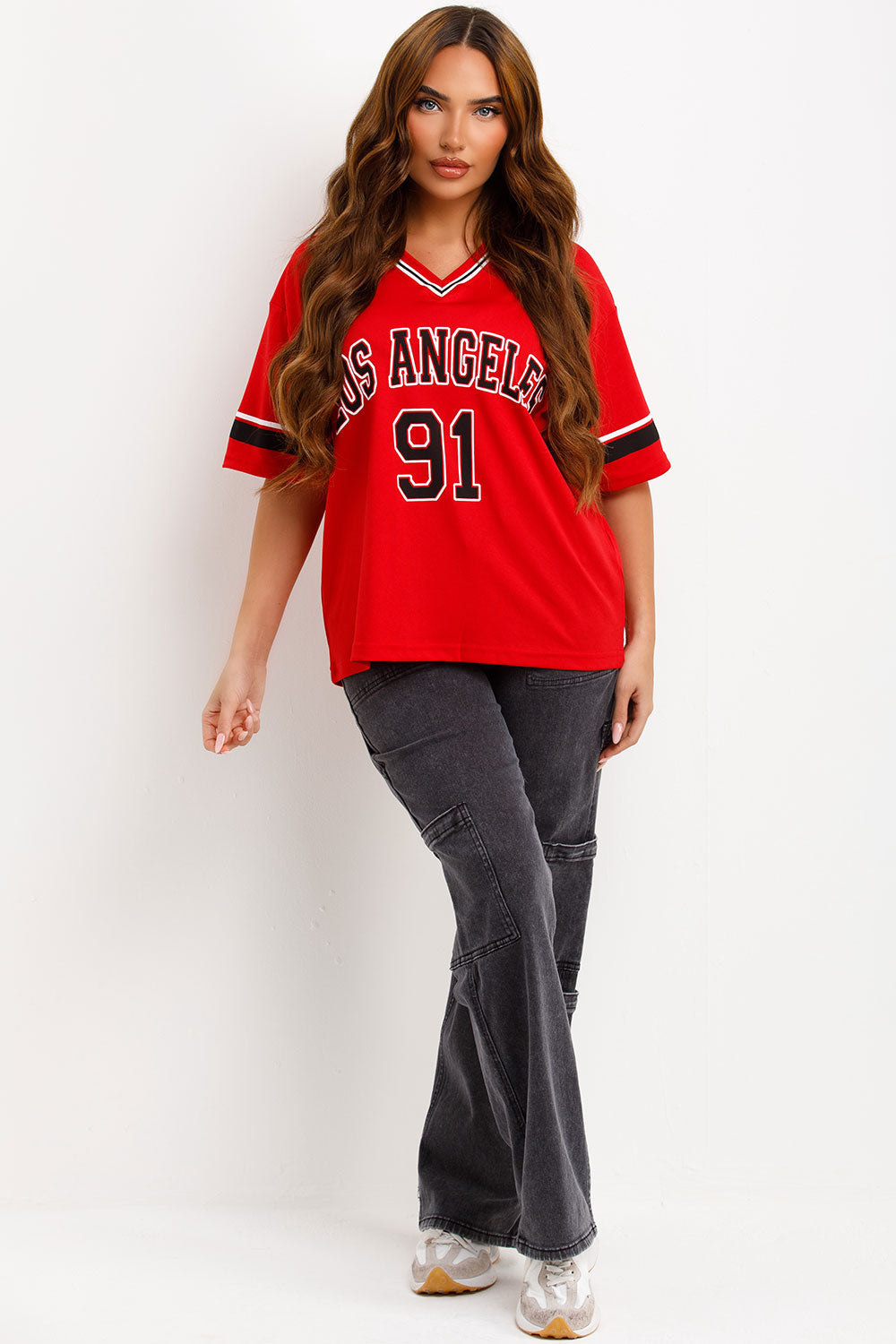 womens football jersey t shirt oversized