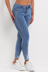 skinny jeans with diamante embellishment