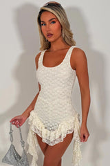 frilly ruffle lace sparkly playsuit romper festival rave outfit uk