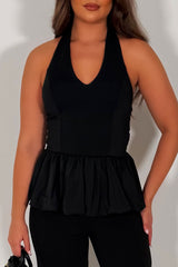 wide leg summer trousers and halter neck backless top two piece co ord set styledup uk