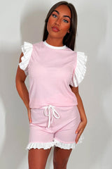 frill ruffle shorts and top set womens styledup summer holiday clothes 