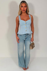 gold button going out peplum top styledup fashion