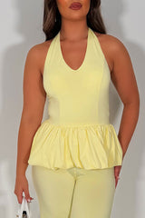 womens wide leg trousers and halterneck top co ord set styledup uk