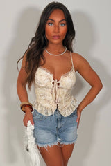 floral ruffle frilly hem cupped top going out party festival night out outfit uk 