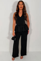 zara womens halterneck top and trousers co ord set summer holiday outfits styledup airport travel outfits uk