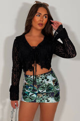ruffle frilly long sleeve lace top styledup uk