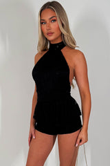 backless halter neck lace rave party outfit styledup