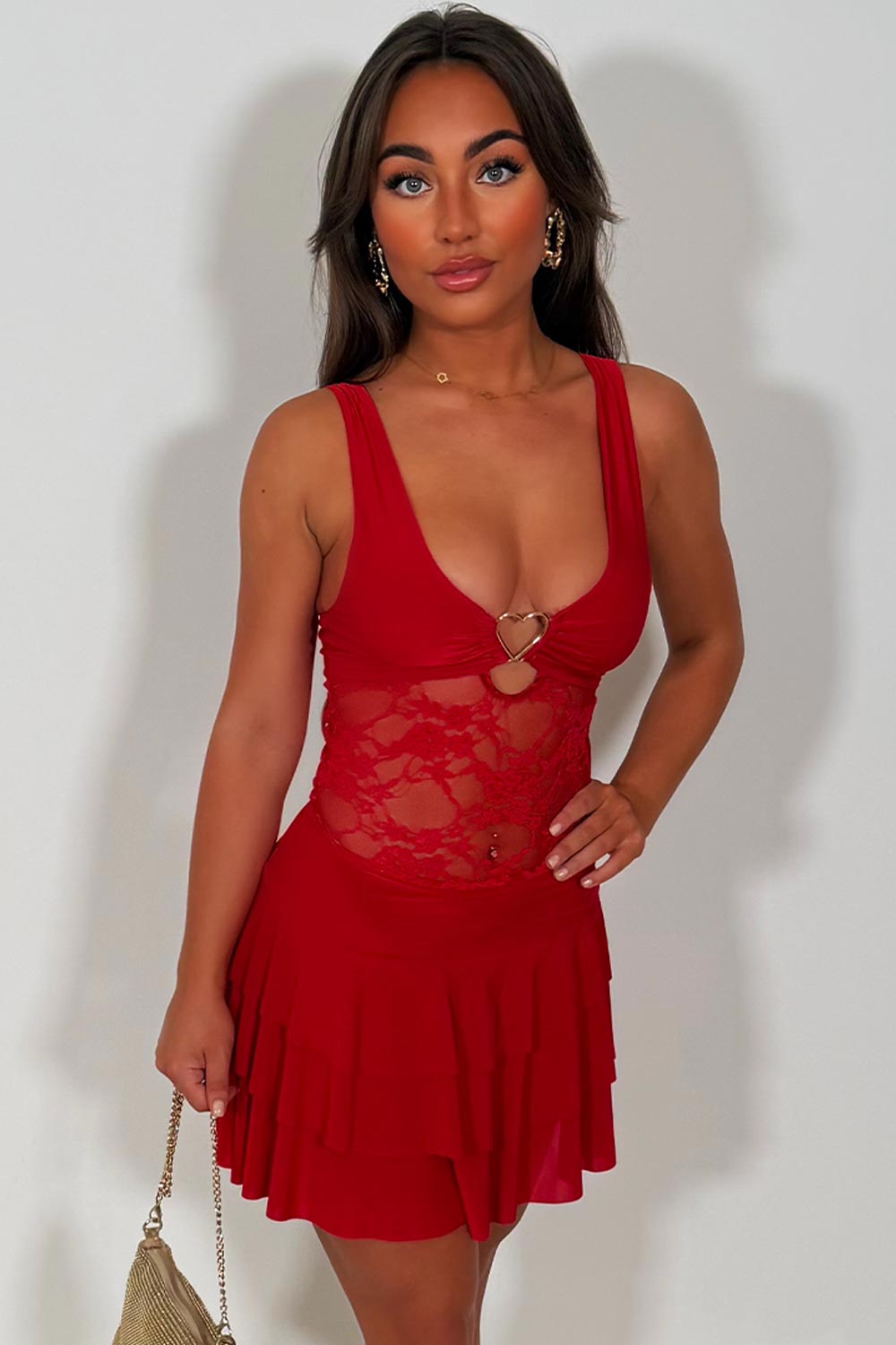 red mini dress for night out party outfit 