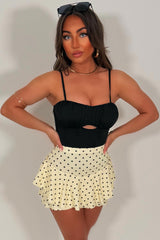 womens polka dot skirt builtin shorts going out summer holiday outfit styledup