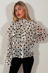 long sleeve polka dot blouse occasion outfit zara uk styledup 