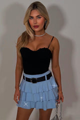 frilly ruffle skort with diamante rhinestones styledup uk 