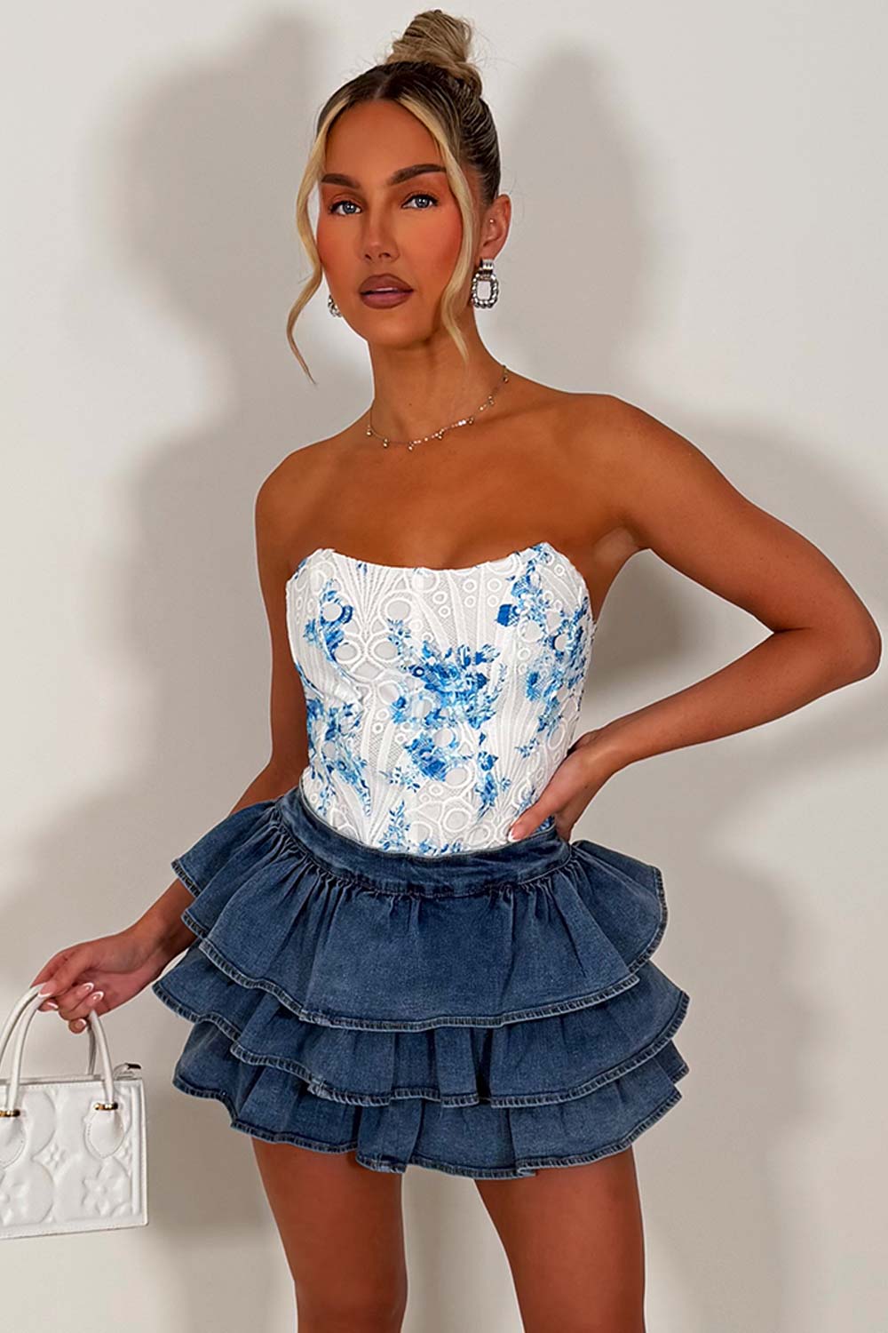 frilly ruffle denim skirt styledup 