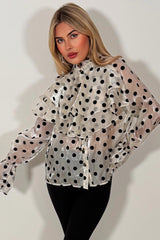 womens long sleeve ruffle frilly blouse styledup uk