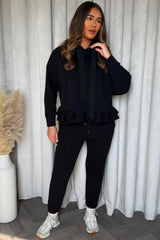 womens hooded sweatshirt and joggers two piece loungewear co ord set grey styledup fashion