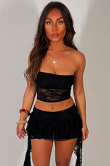 lace bandeau top and skort two piece festival outfit styledup uk