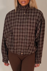 check bomber jacket oversized styledup uk