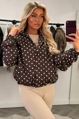 womens festival windbreaker polka dot jacket styledup uk