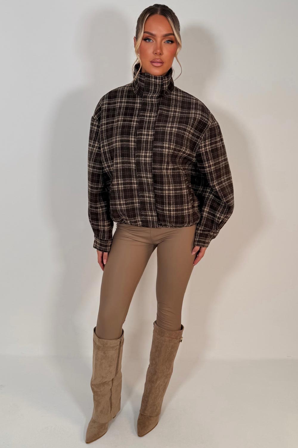womens checked bomber jacket uk styledup