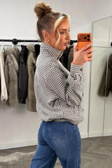 check print oversized jacket with funnel neck zara uk