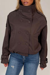funnel neck trench jacket for womens styledup uk