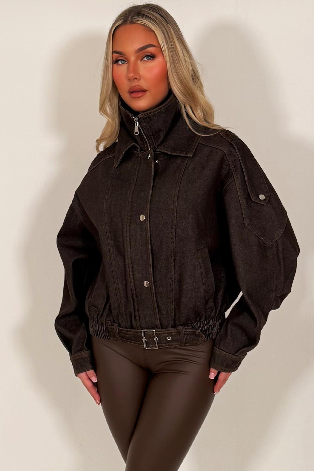 denim brown zara jacket womens