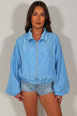 womens funnel neck summer jacket festival windbreaker styledup