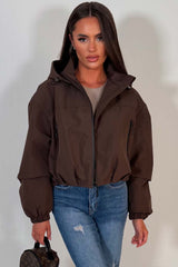 womens brown rain jacket cernucci uk