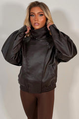 womens zara faux leather jacket uk