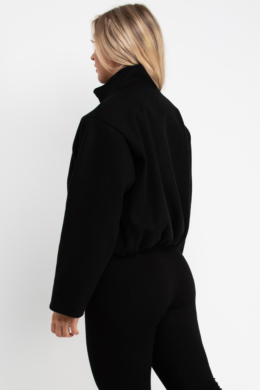 black bomber jacket with funnel neck zara uk womens 