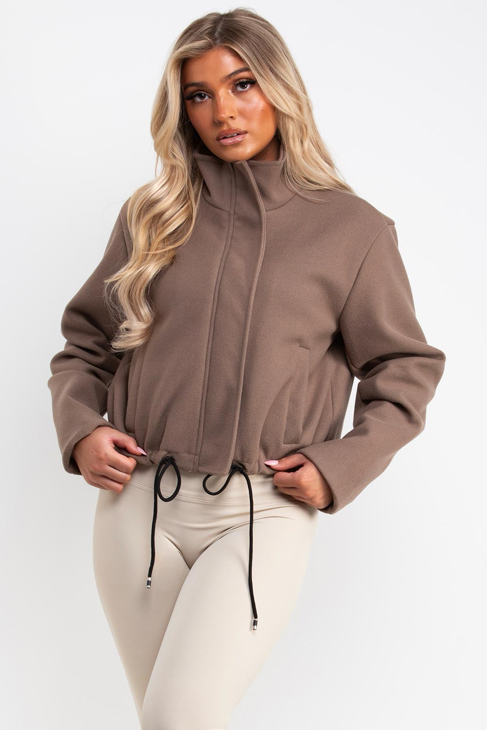 womens taupe soft bomber jacket zara uk