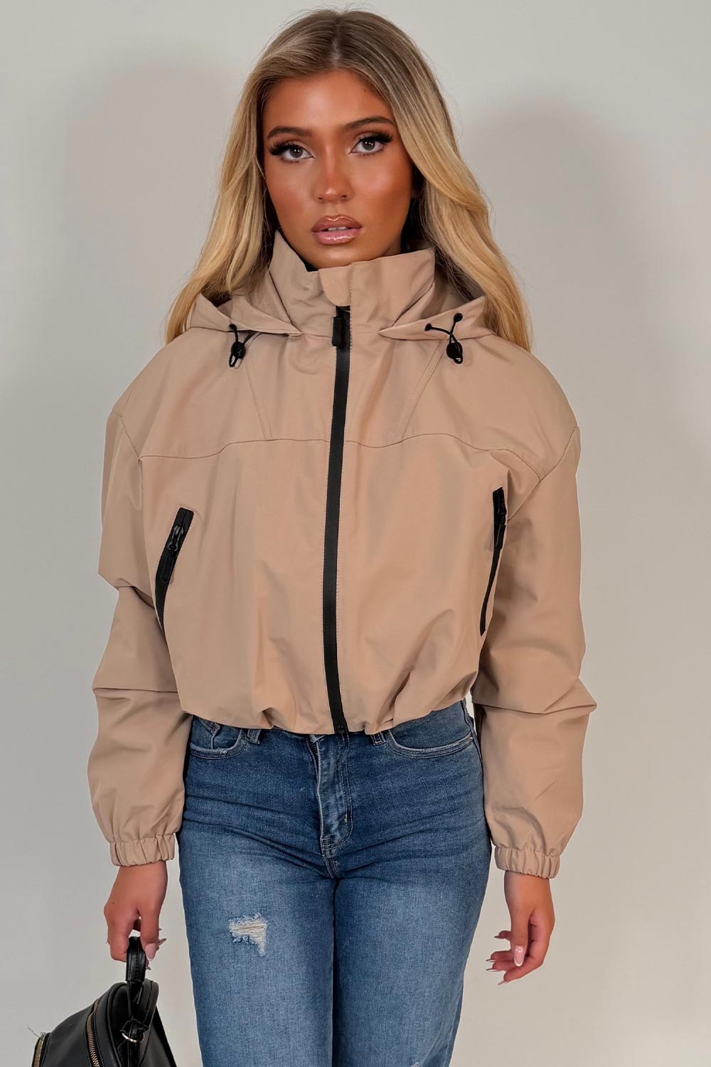 womens beige rain jacket cernucci uk