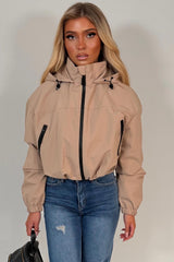 womens beige rain jacket cernucci uk