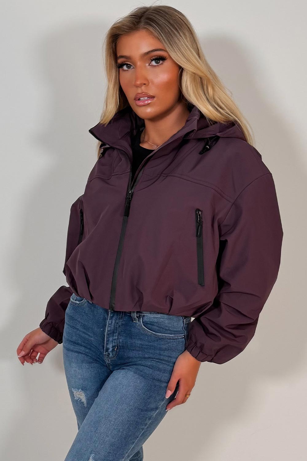 womens purple rain jacket cernucci uk