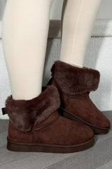 womens brown ugg platform boots fur trim and lining