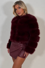 faux fur bubble jacket styledup uk