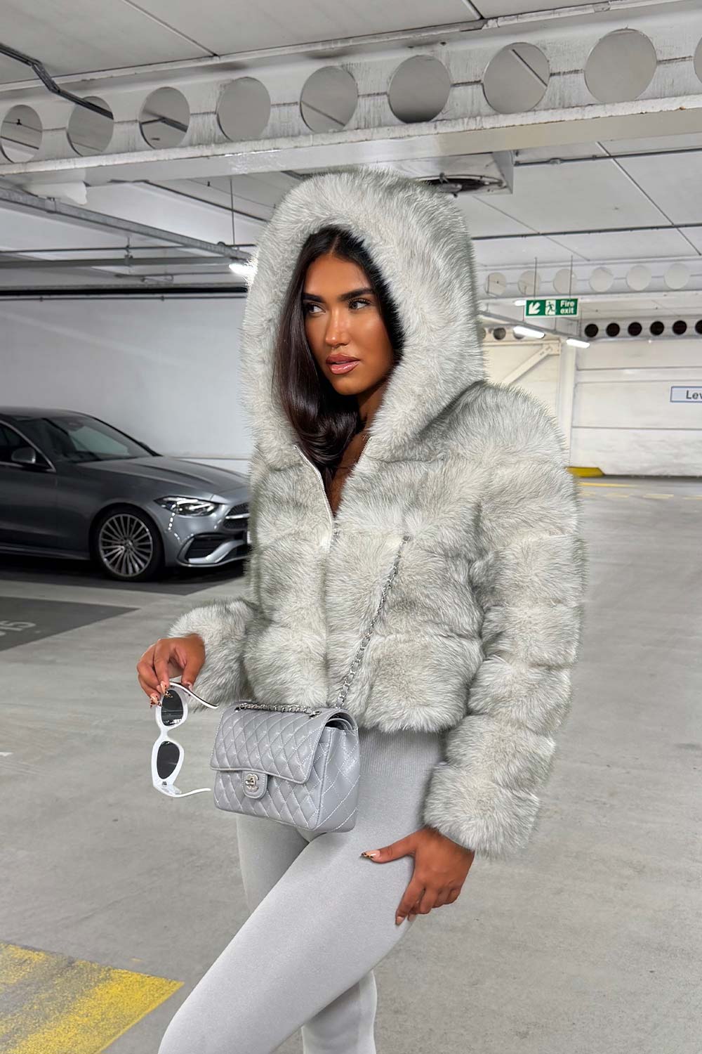 faux fur hooded jacket styledup uk