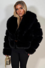 womens winter faux fur panelled jacket 