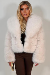 faux fur bubble coat for winter womens