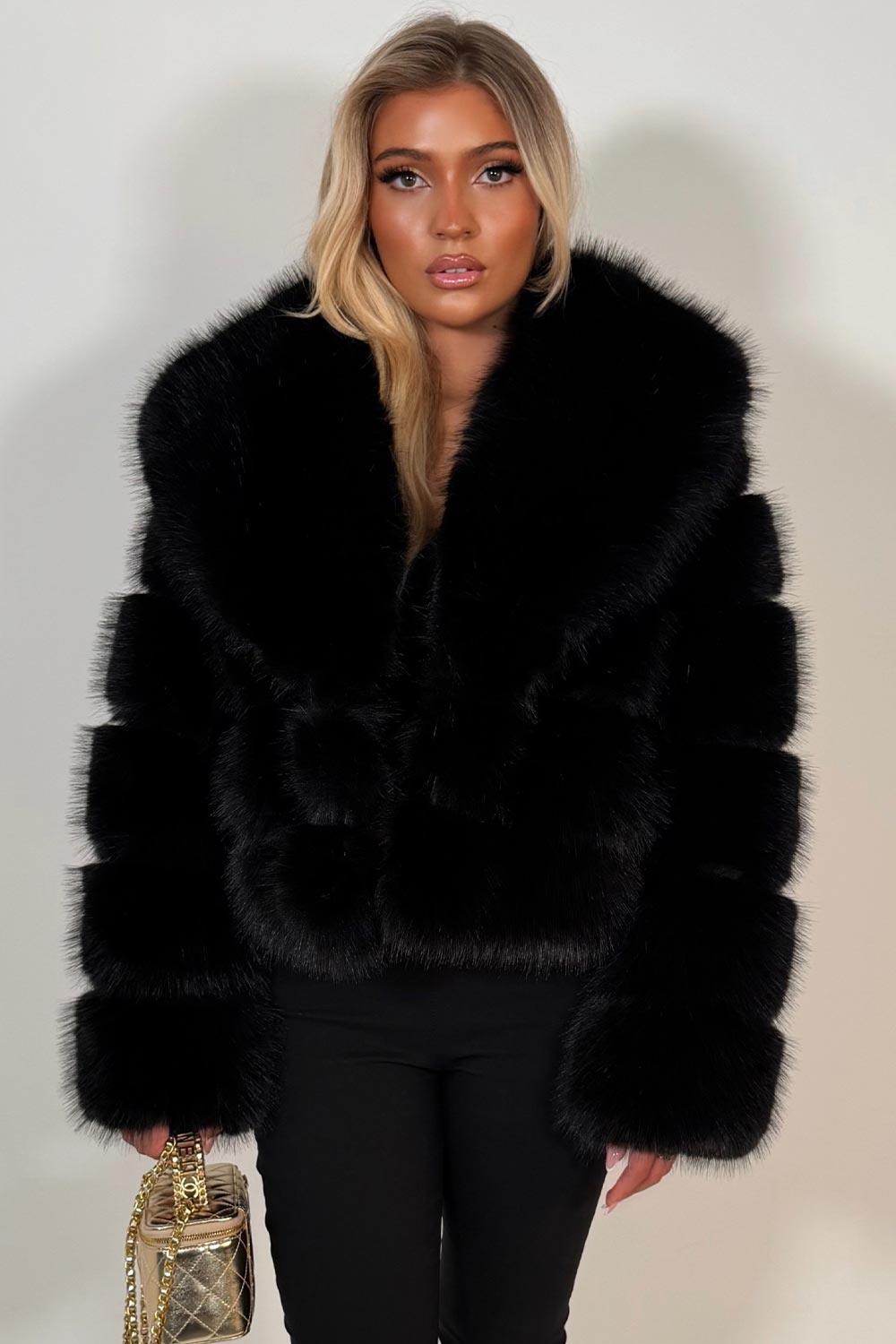 womens short faux fur coat styledup