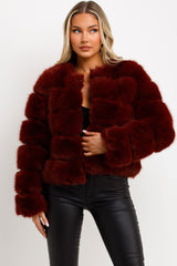 womens real fur bubble jacket uk