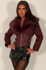 winter jacket with faux fur collar styledup uk